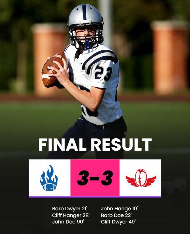 High School Football Game Result Flyer Template