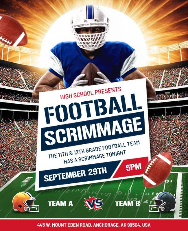 High School Football Scrimmage Event Flyer Template