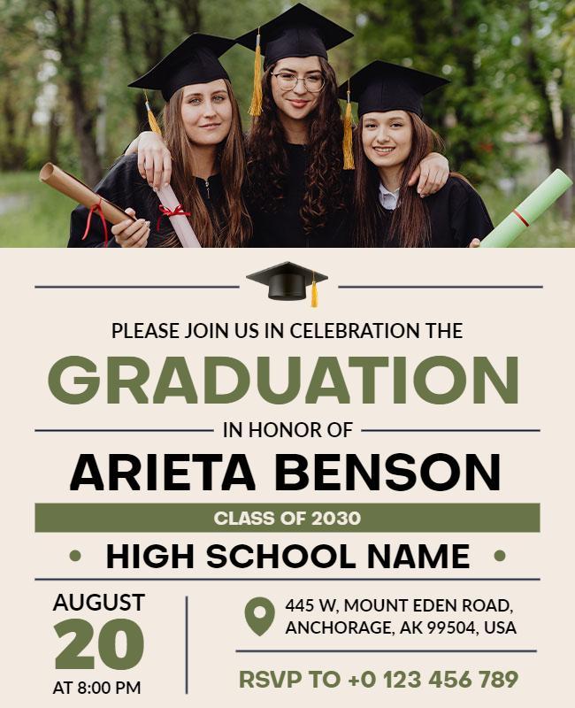 High School Graduation Celebration Flyer Template