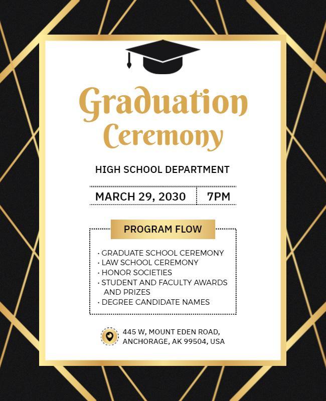 High School Graduation Ceremony Flyer Template