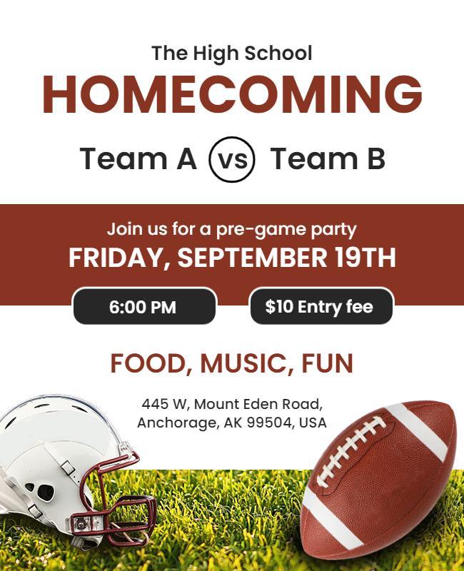 High School Homecoming Game Flyer Template