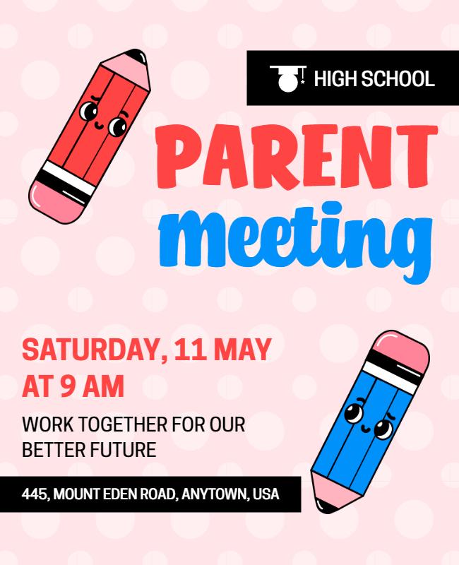 High School Parent Meeting Event Flyer Template