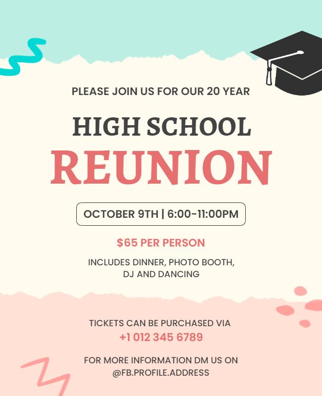 High School Reunion Event Announcement Flyer Template