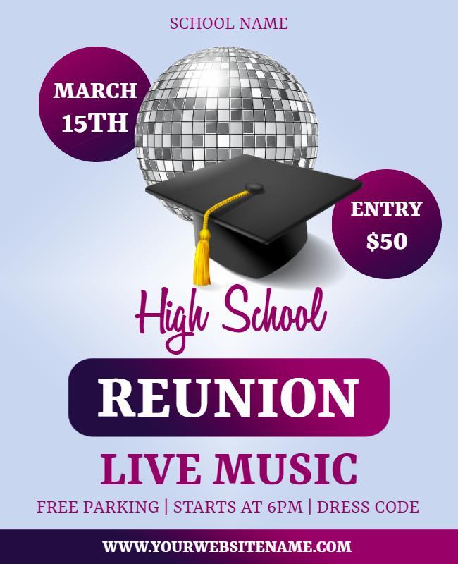 High School Reunion with Live Music Flyer Template