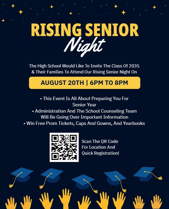 High School Rising Senior Night Informational Flyer Template