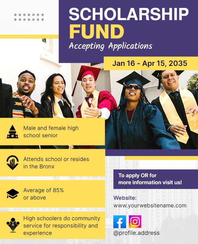 High School Scholarship Fund Flyer Template