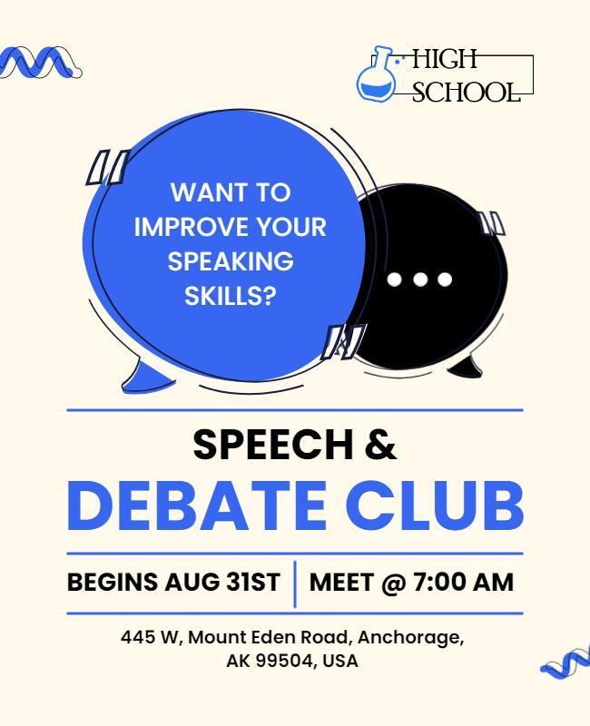 High School Speech and Debate Club Flyer Template