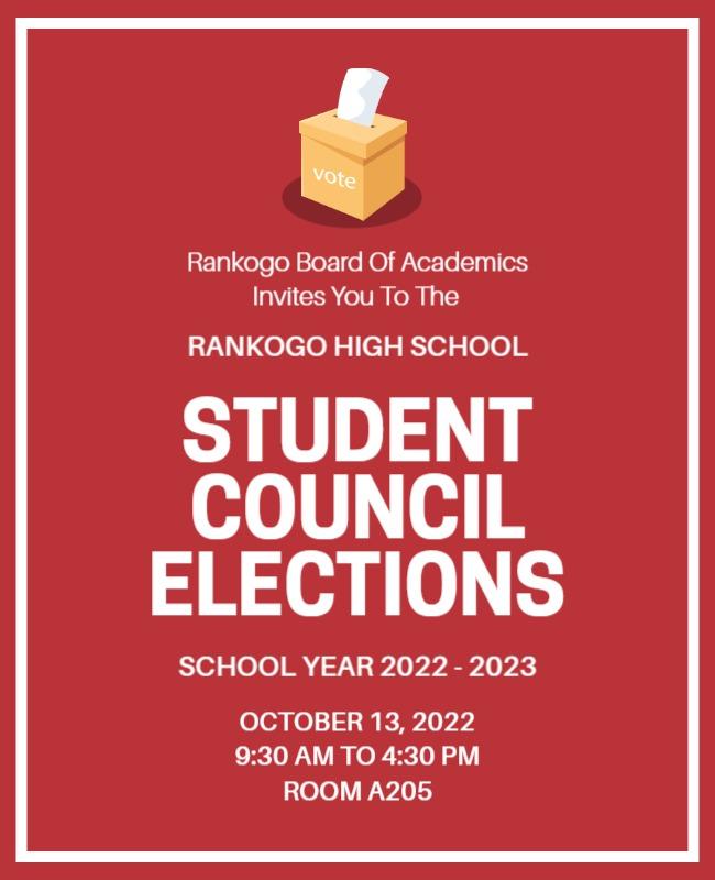 High School Student Council Elections Flyer Template