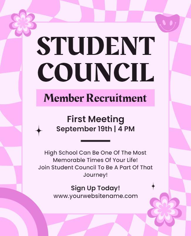 High School Student Council Meeting Flyer Template