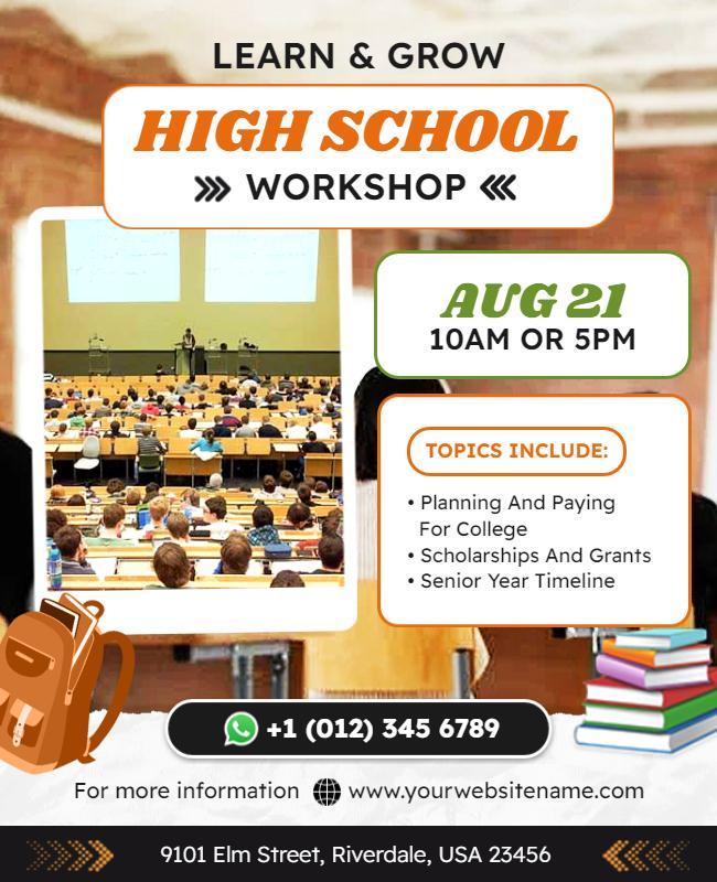 High School Workshop Event Flyer Template