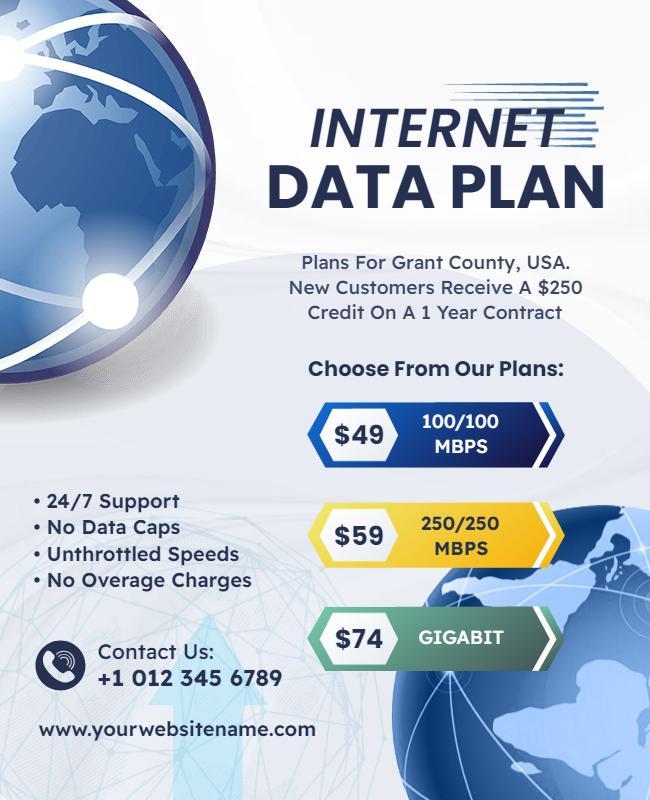 High Speed Internet Data Plan Promotion Flyer Template