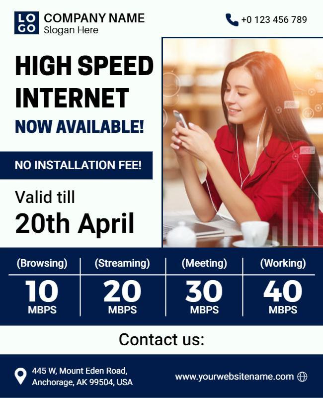 High Speed Internet Service Advertisement Flyer Template