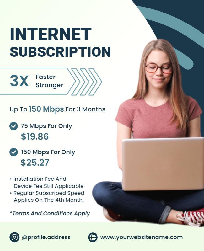 High Speed Internet Subscription Offer Flyer Template