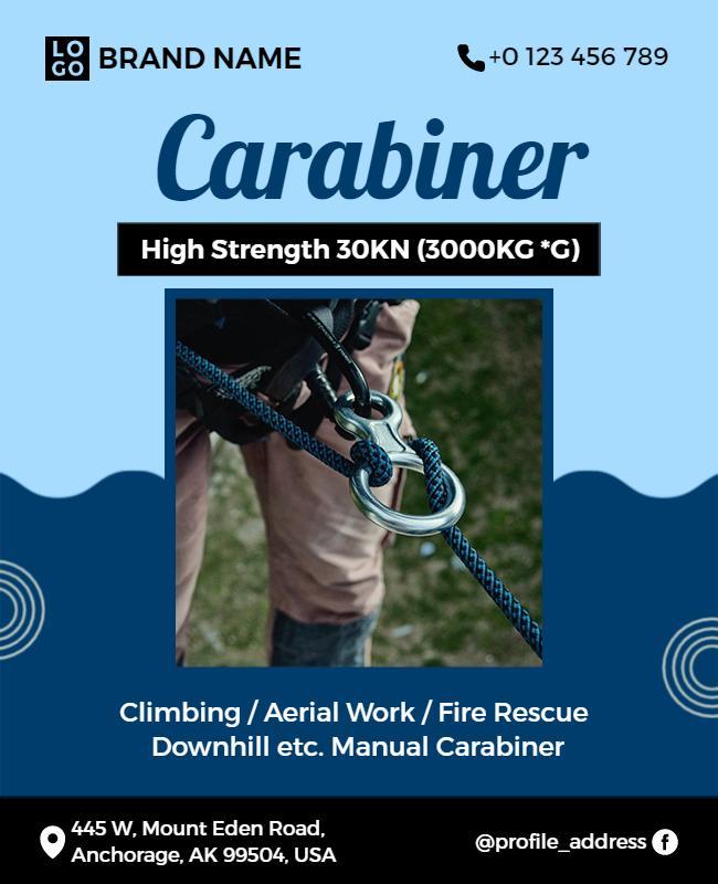 High Strength Carabiner Product Flyer Template