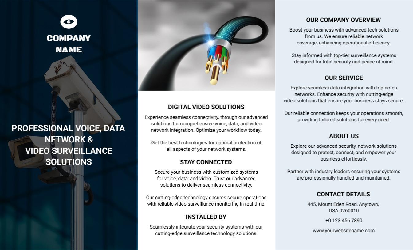 High-Tech CCTV Video Surveillance Solutions Brochure Template