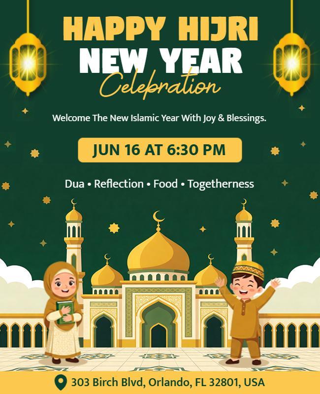 Hijri New Year Celebration Event Poster Template