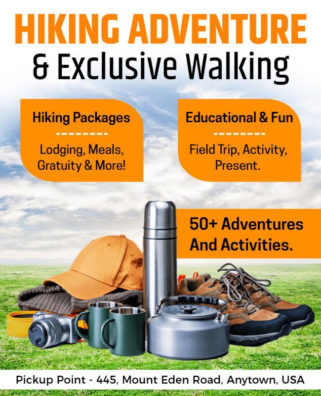 Hiking Adventure and Walking Experience Flyer Template