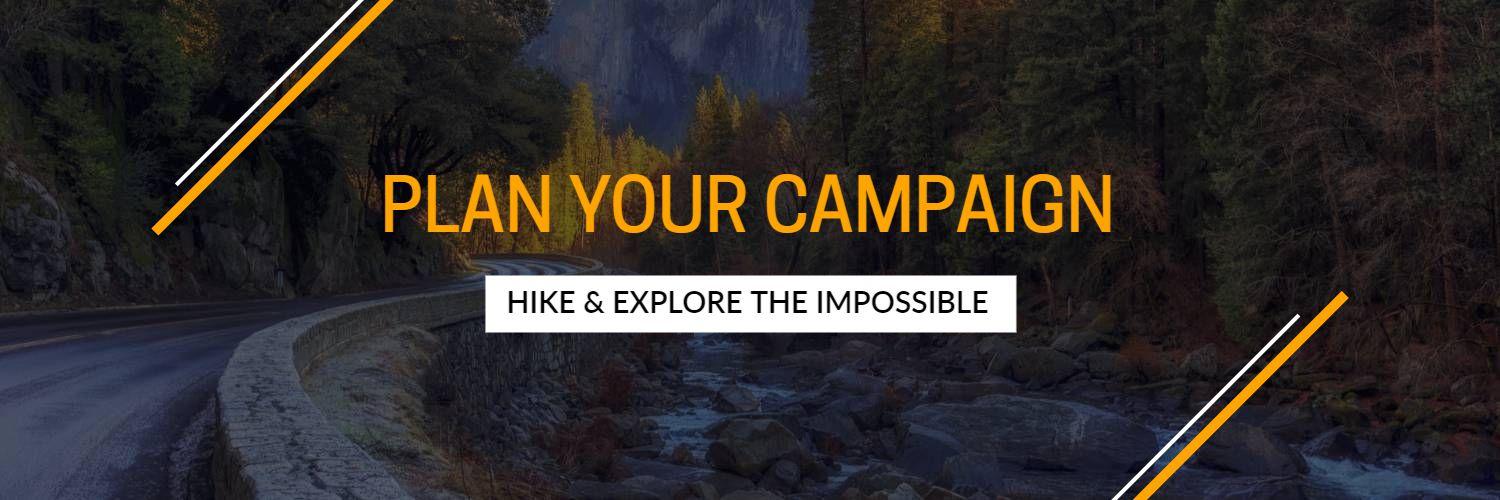 Hiking Adventure with Scenic Road and Sunset Colors Twitter Banner Template
