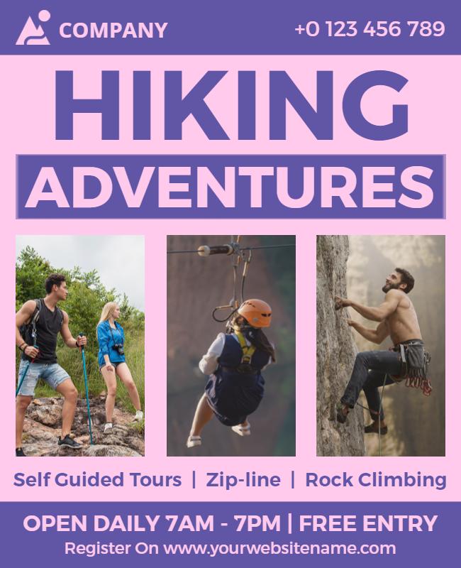 Hiking Adventures and Outdoor Activities Flyer Template