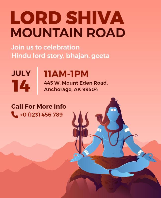 Hindu Lord Shiva Celebration Flyer Template