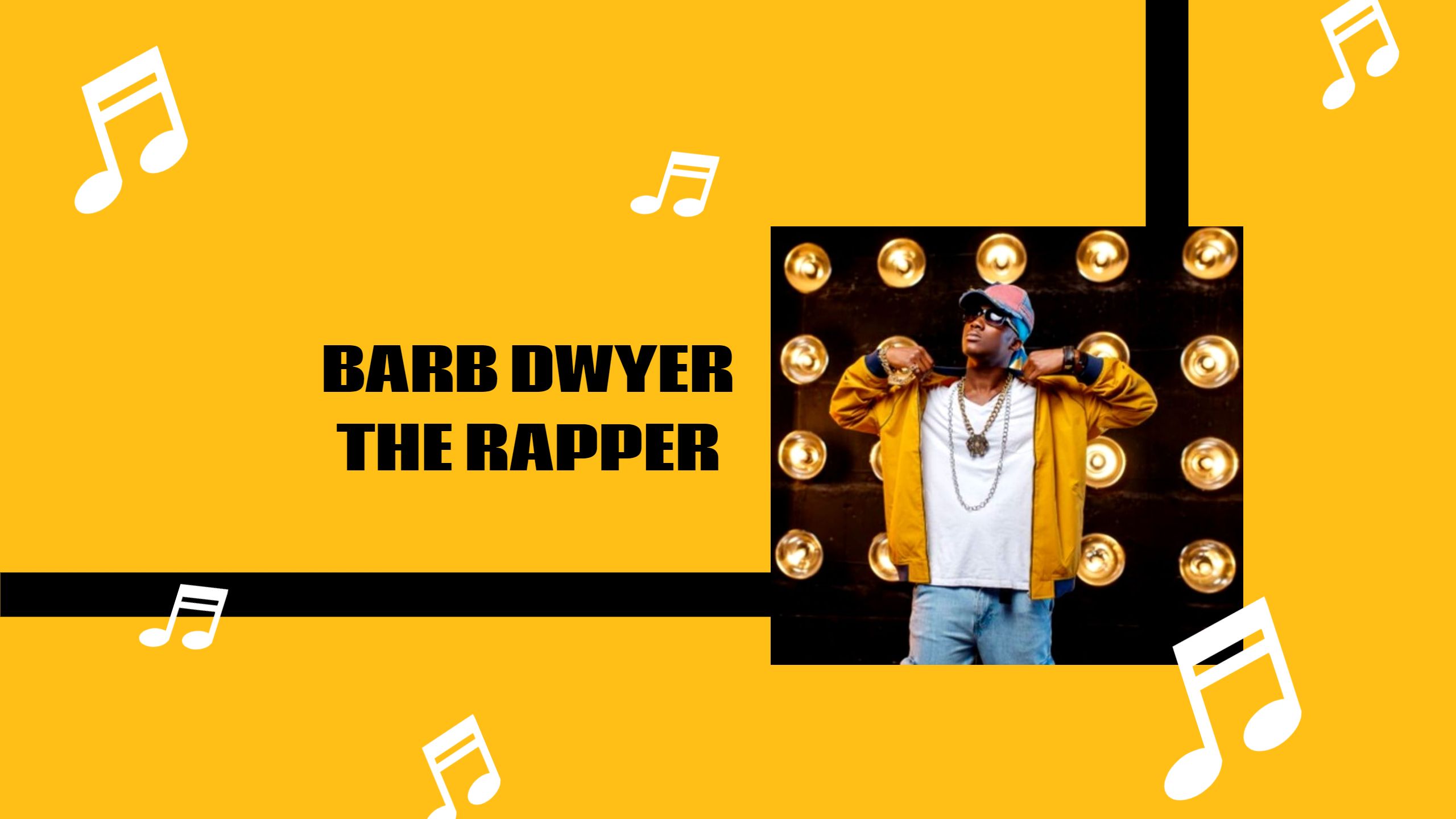 Hip Hop Artist with Bright Yellow Background YouTube Banner Template