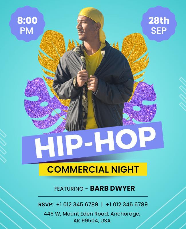 Hip Hop Commercial Night Event Flyer Template