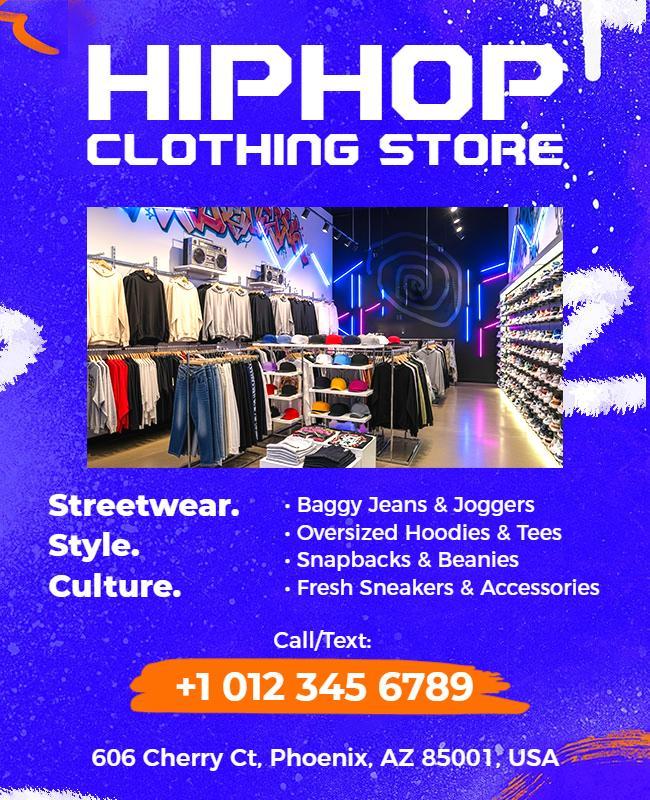 Hip Hop Culture Clothing Store Promotion Flyer Template