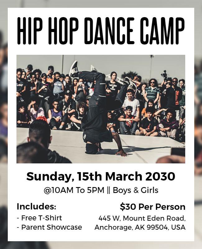 Hip Hop Dance Camp Event Flyer Template