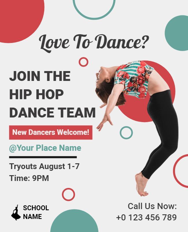 Hip Hop Dance Team Tryouts Flyer Template