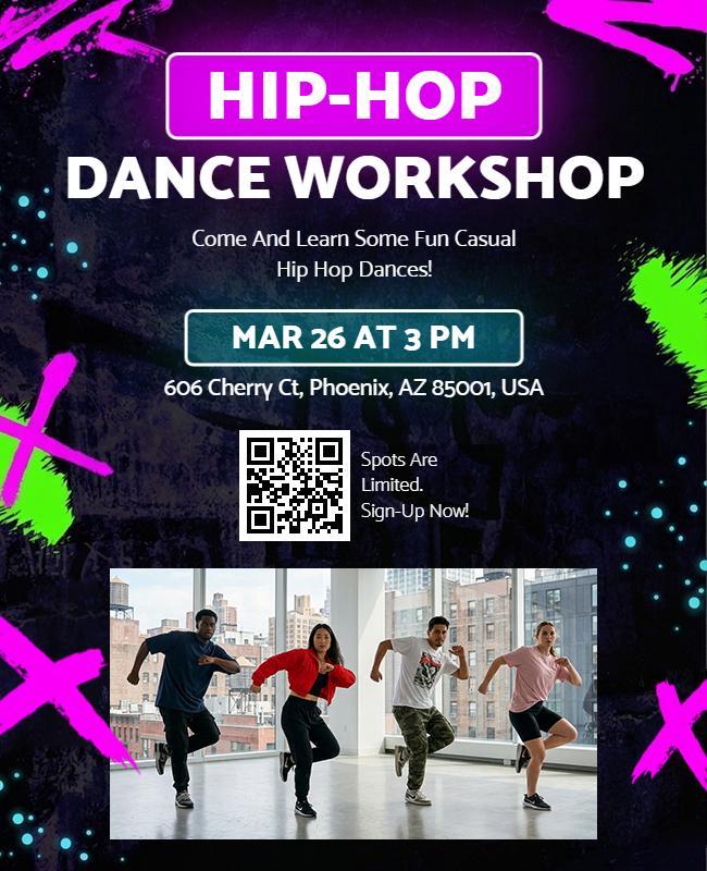 Hip-Hop Dance Workshop Event Flyer Template