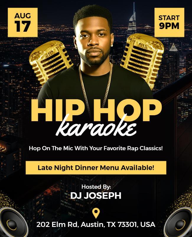Hip Hop Karaoke Night Event Flyer Template