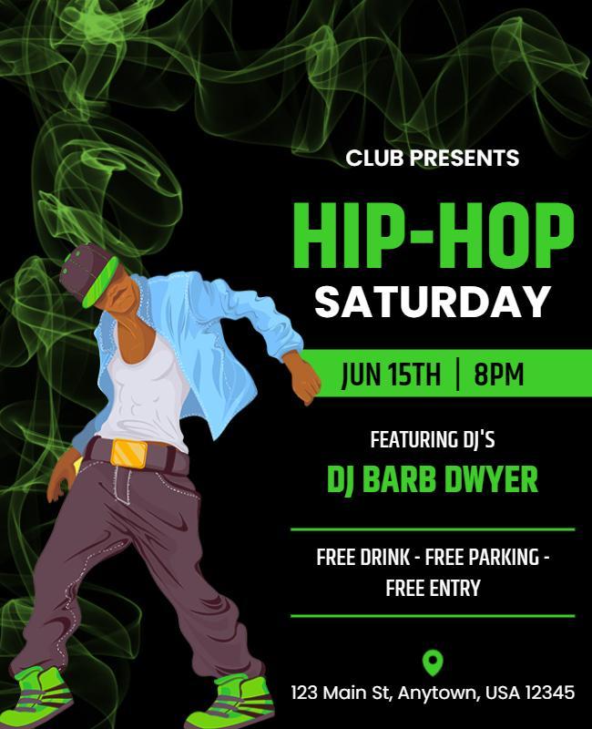 Hip Hop Music Event Saturday Flyer Template