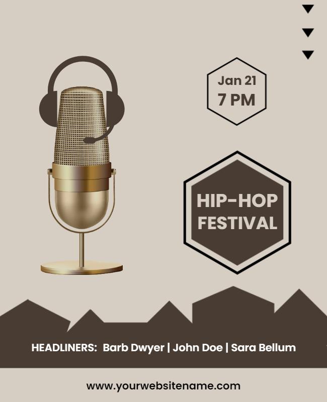 Hip Hop Music Festival Announcement Flyer Template