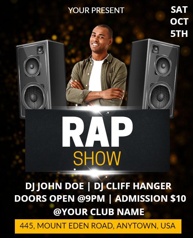 Hip Hop Rap Show Event Flyer Template