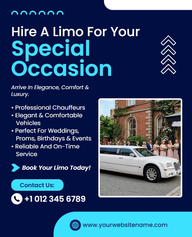Hire a Limo for Special Occasion Flyer Template