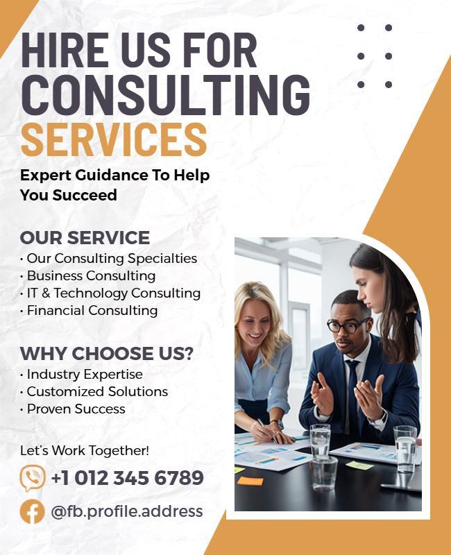 Hire Us for Business Consulting Services Promotion Flyer Template