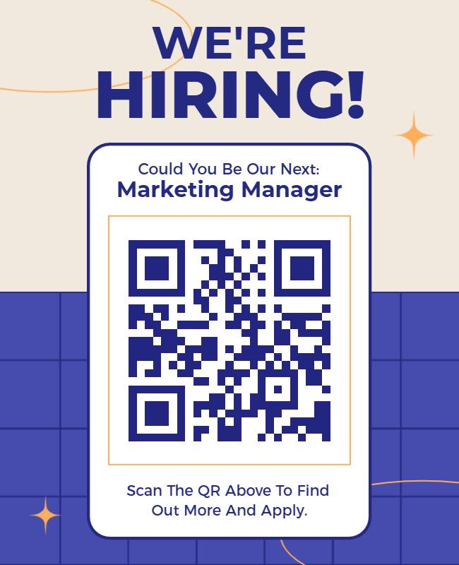 Hiring Ad with QR Code Flyer Template