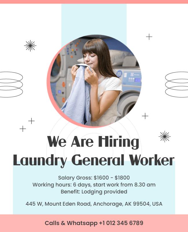 Hiring Announcement for Laundry Worker Flyer Template