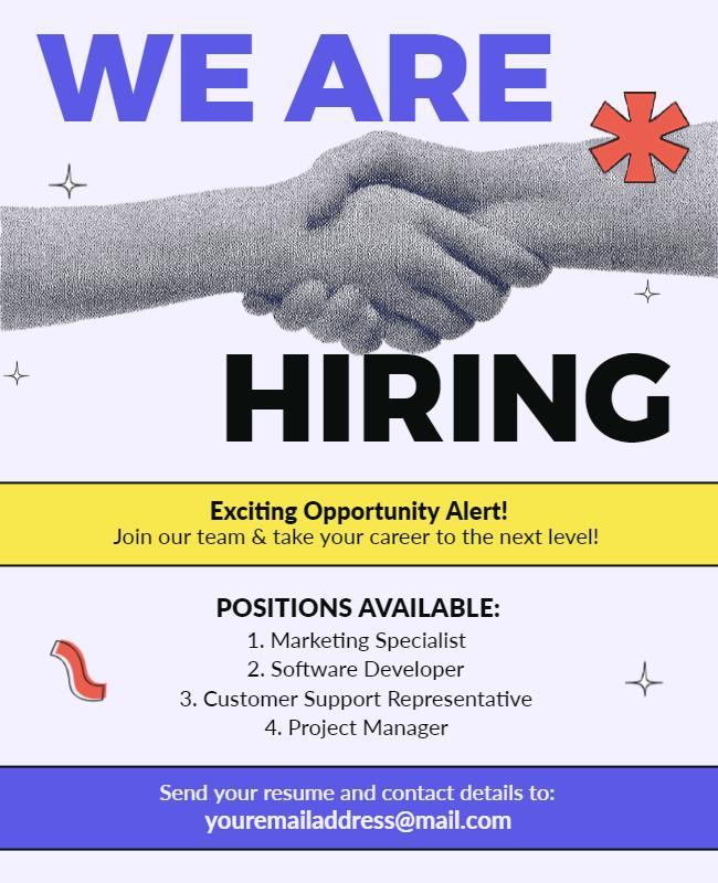Hiring Announcement Job Opening Flyer Template