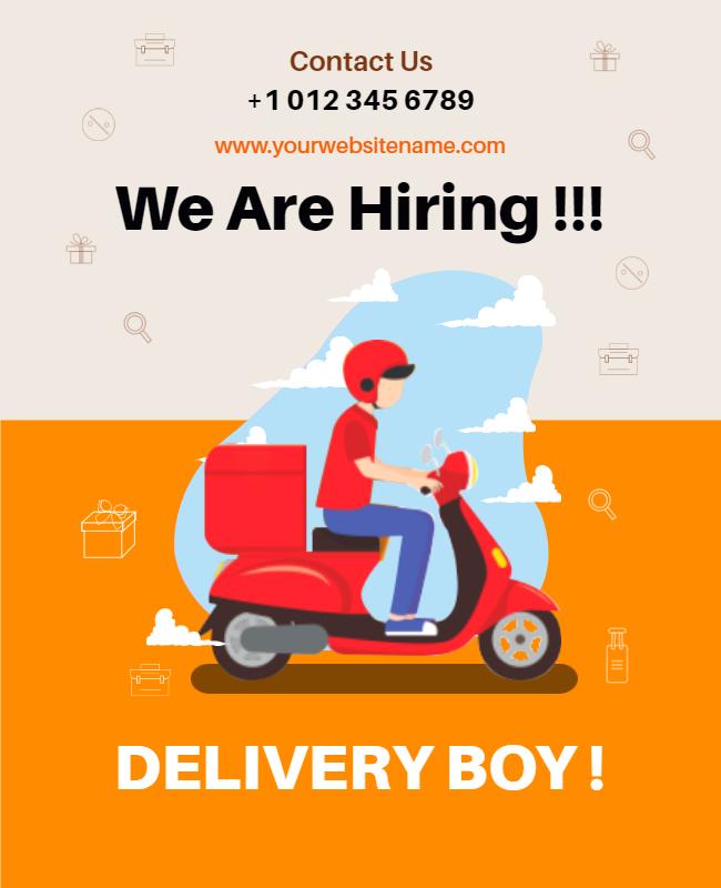 Hiring Delivery Boy Job Vacancy Flyer Template