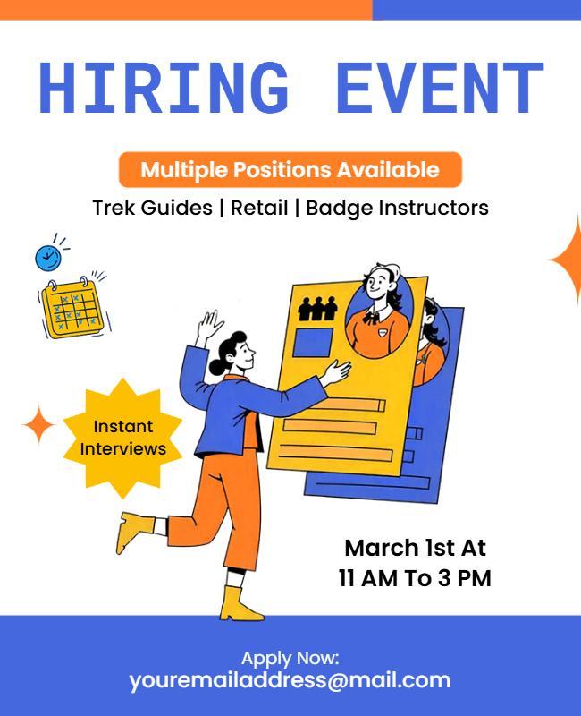 Hiring Event for Multiple Positions Flyer Template