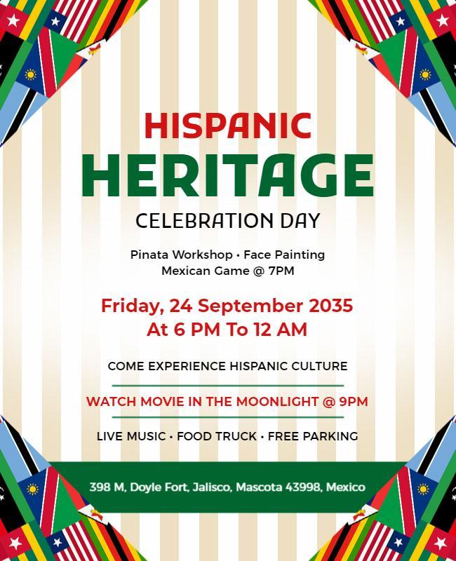 Hispanic Heritage Celebration Day Flyer Template