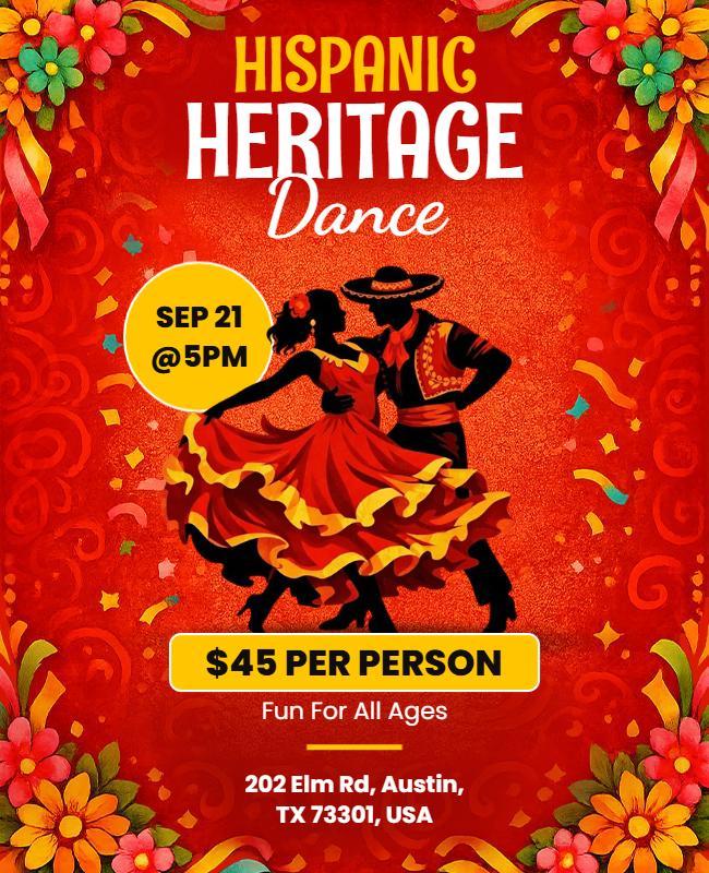 Hispanic Heritage Dance Celebration Flyer Template