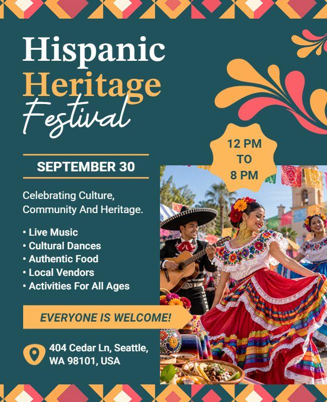 Hispanic Heritage Festival Celebration Flyer Template