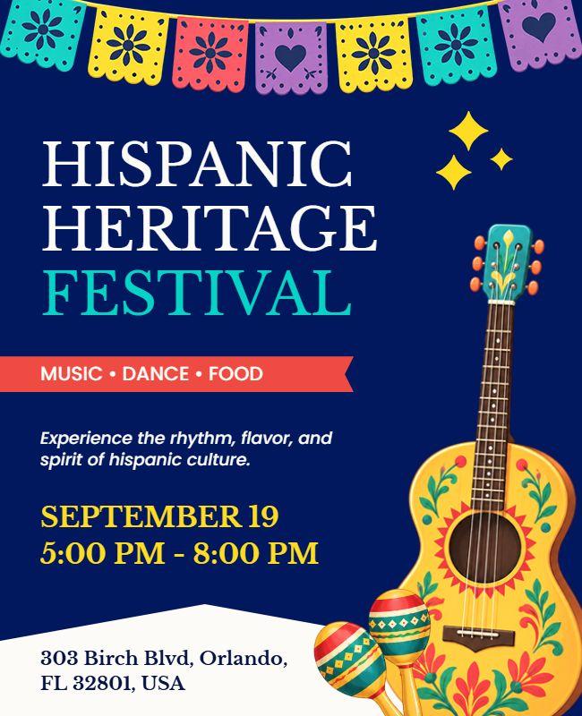 Hispanic Heritage Festival Celebration Poster Template