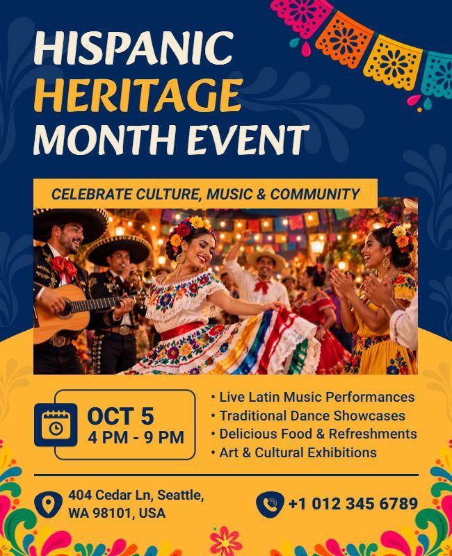Hispanic Heritage Month Celebration Event Flyer Template