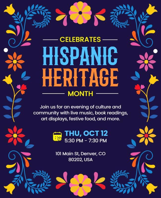 Hispanic Heritage Month Celebration Flyer Template