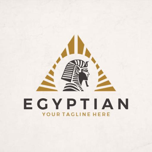 Historic Egyptian Pharaoh Featured in Golden Triangle Logo Template