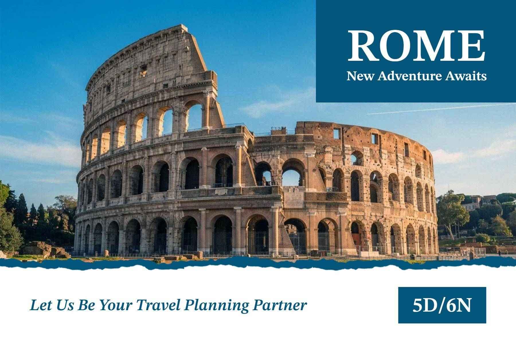Historic Rome Adventure Travel Postcard Template