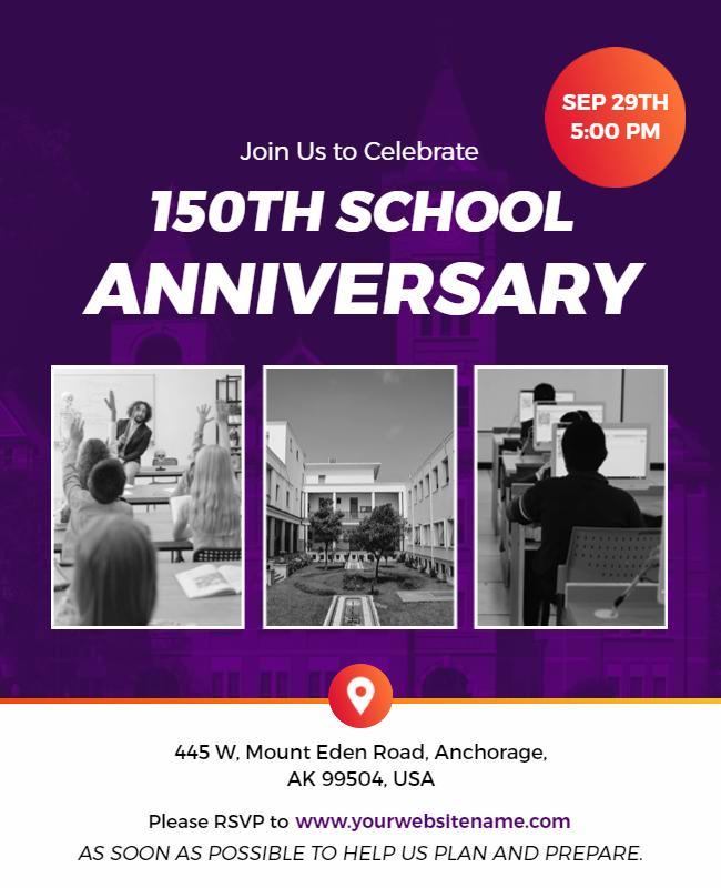 Historic School Anniversary Celebration Flyer Template